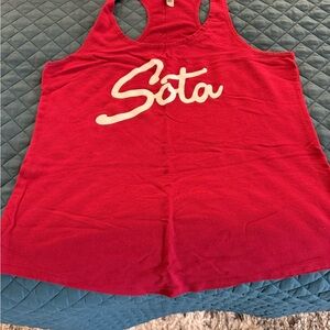 Next Level Apparel Red Graphic Tank Top